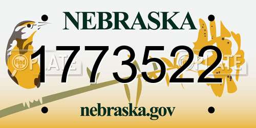 1773522 Nebraska License Plate