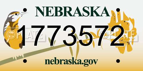 1773572 Nebraska License Plate