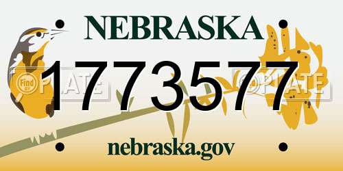 1773577 Nebraska License Plate
