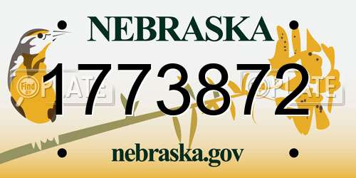 1773872 Nebraska License Plate
