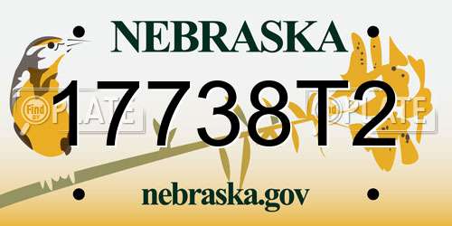 17738T2 Nebraska License Plate
