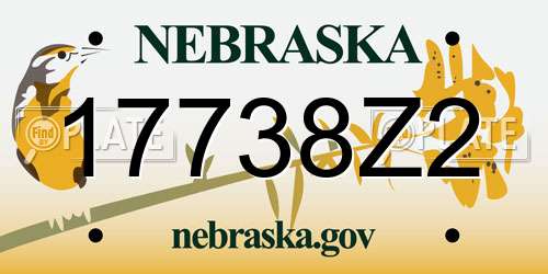 17738Z2 Nebraska License Plate