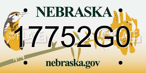 17752G0 Nebraska License Plate