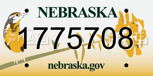 1775708 Nebraska License Plate