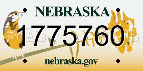 1775760 Nebraska License Plate