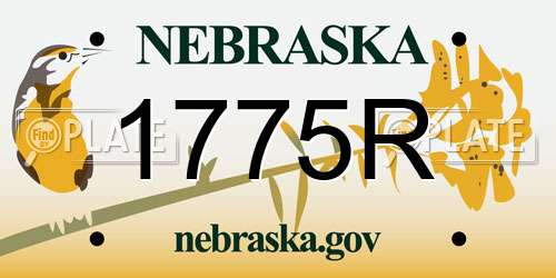 1775R Nebraska License Plate