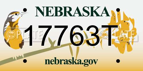 17763T Nebraska License Plate