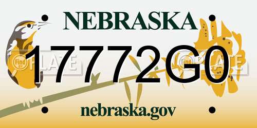 17772G0 Nebraska License Plate