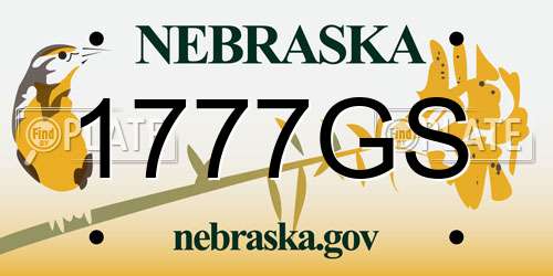 1777GS Nebraska License Plate