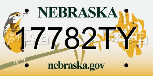 17782TY Nebraska License Plate