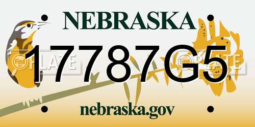 17787G5 Nebraska License Plate