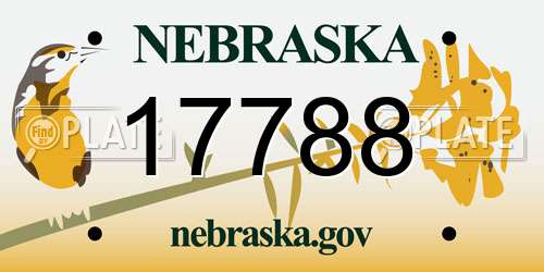 17788 Nebraska License Plate