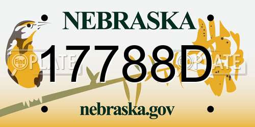 17788D Nebraska License Plate
