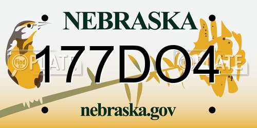 177DO4 Nebraska License Plate