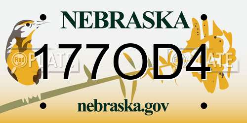 177OD4 Nebraska License Plate