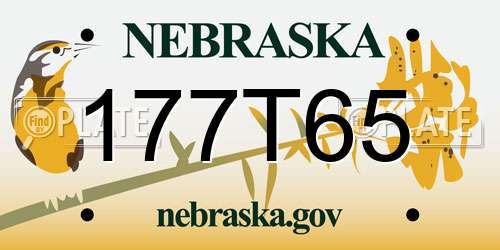 177T65 Nebraska License Plate
