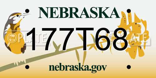 177T68 Nebraska License Plate