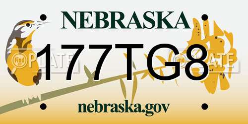 177TG8 Nebraska License Plate