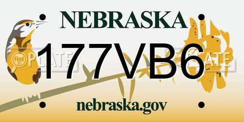 177VB6 Nebraska License Plate