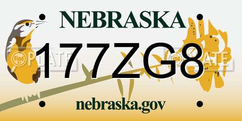 177ZG8 Nebraska License Plate
