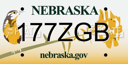 177ZGB Nebraska License Plate