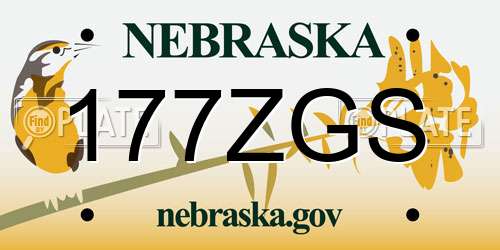 177ZGS Nebraska License Plate