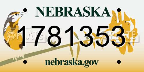 1781353 Nebraska License Plate
