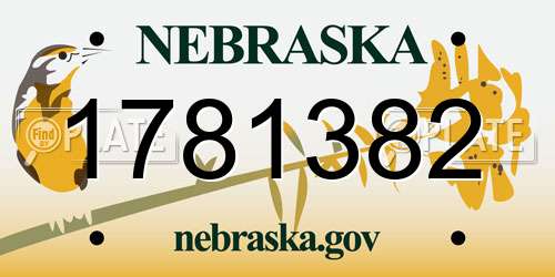 1781382 Nebraska License Plate