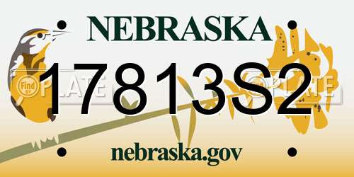 17813S2 Nebraska License Plate
