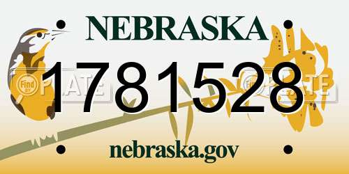 1781528 Nebraska License Plate