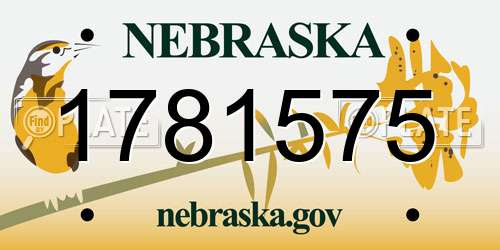1781575 Nebraska License Plate
