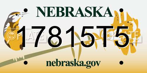 17815T5 Nebraska License Plate