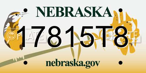 17815T8 Nebraska License Plate