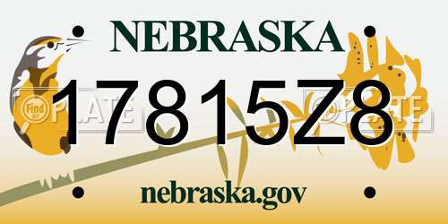 17815Z8 Nebraska License Plate
