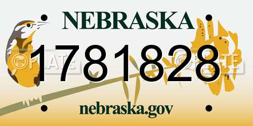 1781828 Nebraska License Plate