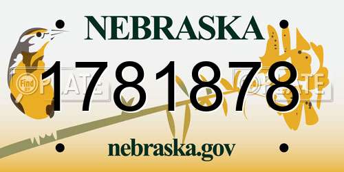 1781878 Nebraska License Plate