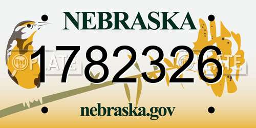 1782326 Nebraska License Plate