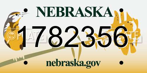 1782356 Nebraska License Plate