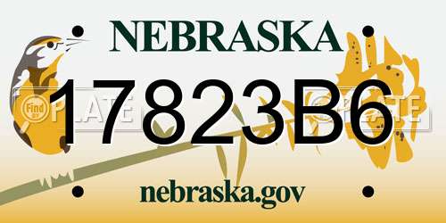 17823B6 Nebraska License Plate