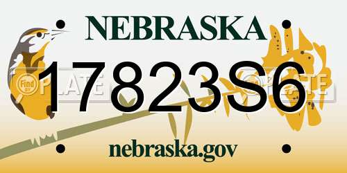 17823S6 Nebraska License Plate
