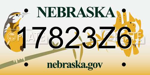 17823Z6 Nebraska License Plate