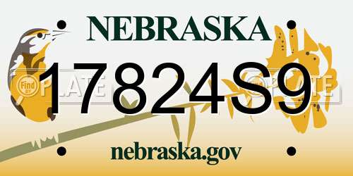 17824S9 Nebraska License Plate