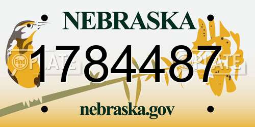 1784487 Nebraska License Plate