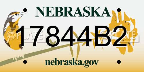 17844B2 Nebraska License Plate
