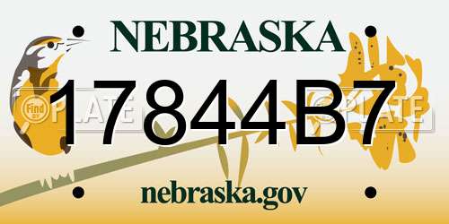 17844B7 Nebraska License Plate