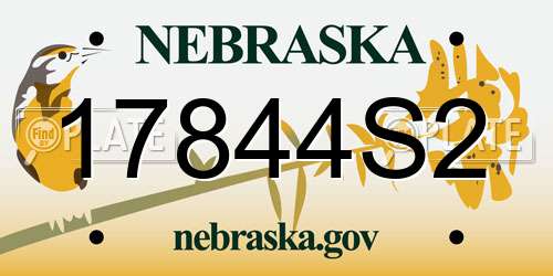 17844S2 Nebraska License Plate