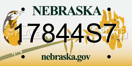 17844S7 Nebraska License Plate