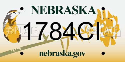 1784CI Nebraska License Plate