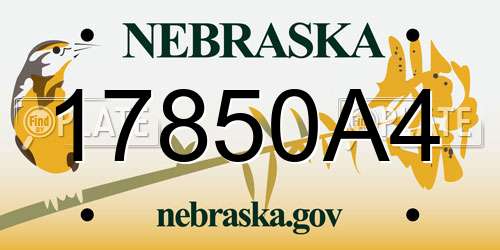17850A4 Nebraska License Plate