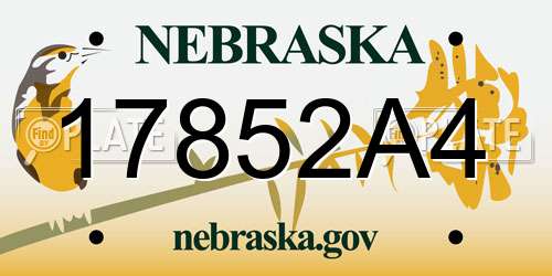 17852A4 Nebraska License Plate